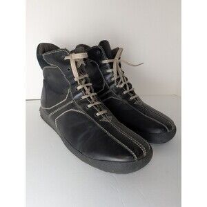 Bed Stu Mens High Top Leather Shoes Boots Black Retro Sneakers US 10.5/11 EU 44